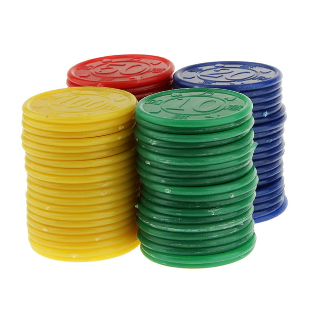 4 Colors 80pcs Plastic Poker Chips Board Game Counters Kids Party Toy 